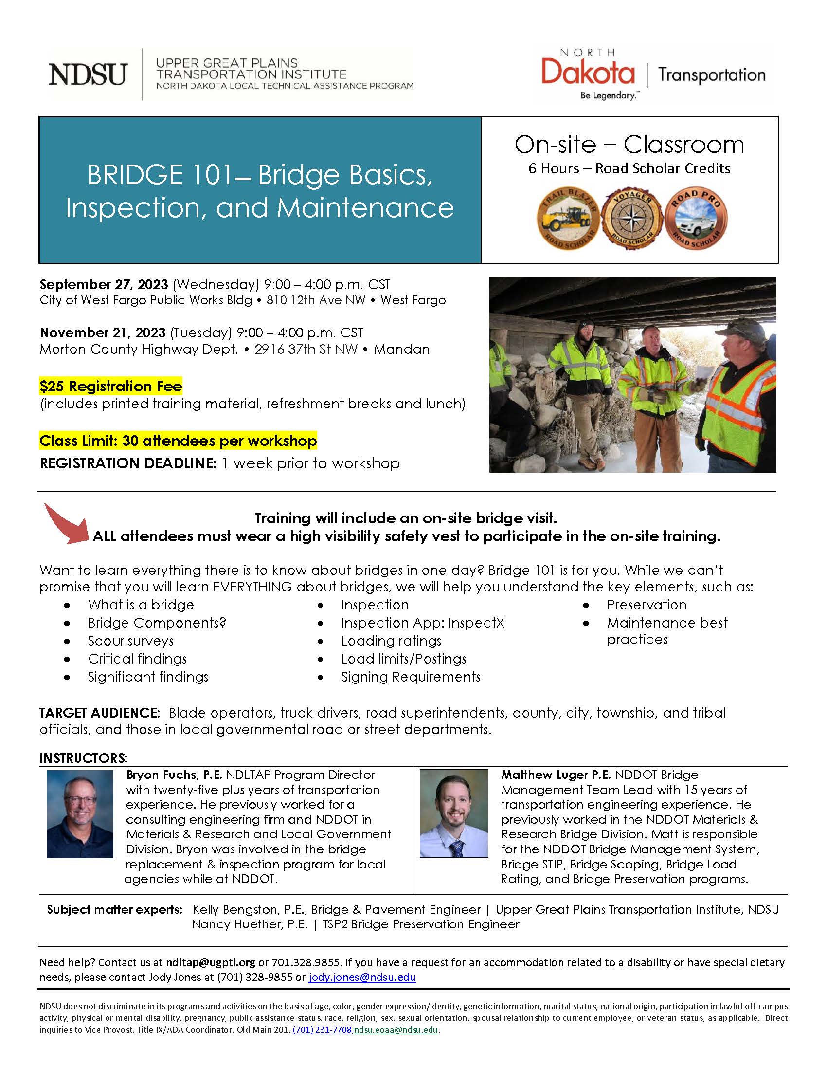 BRIDGE 101 ̶ Bridge Basics, Inspection, and Maintenance